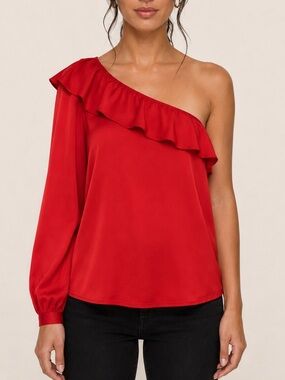 NWT J Crew One Shoulder Silk Top Poppy $98